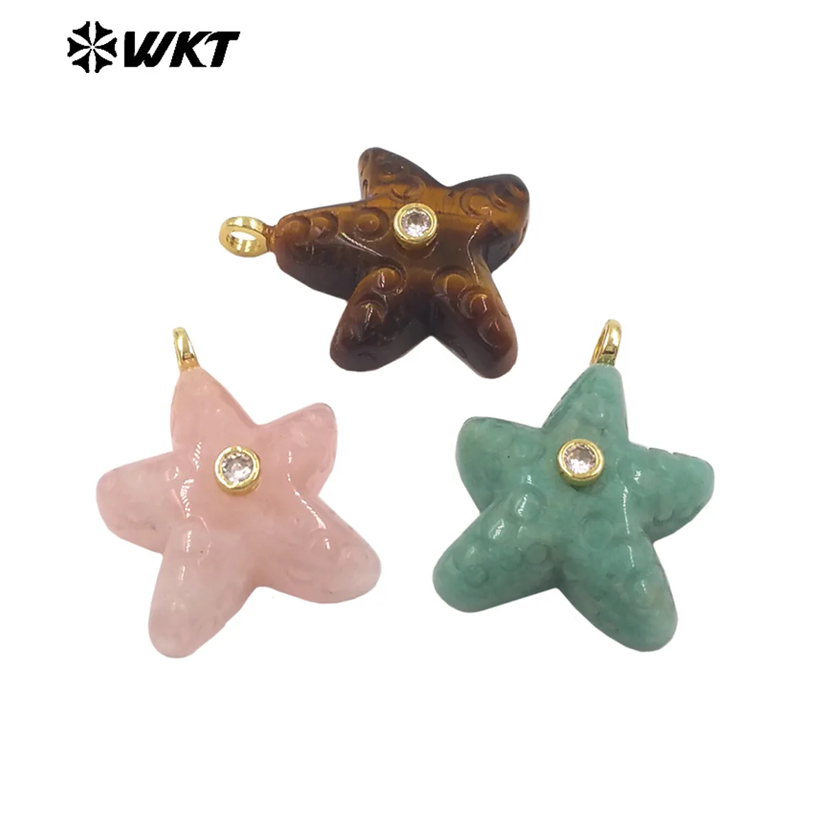 WT-P2108 Personality Lovely Beach Starfish Shape Colorful Gemstone With Transparent Zircon Paved Earrings Or Necklace Making
WT-P2108 Personality Lovely Beach Starfish Shape Colorful Gemstone With Transparent Zircon Paved Earrings Or Necklace Making