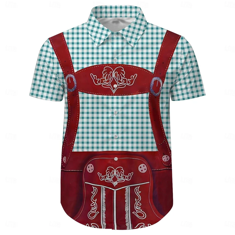 Beer Festival Cosplay Print Hawaiian Lattice Shirts Print Graphic For Men's Adults' Carnival Oktoberfest Beer Vacation Party Top 
Beer Festival Cosplay Print Hawaiian Lattice Shirts Print Graphic For Men's Adults' Carnival Oktoberfest Beer Vacation Party Top