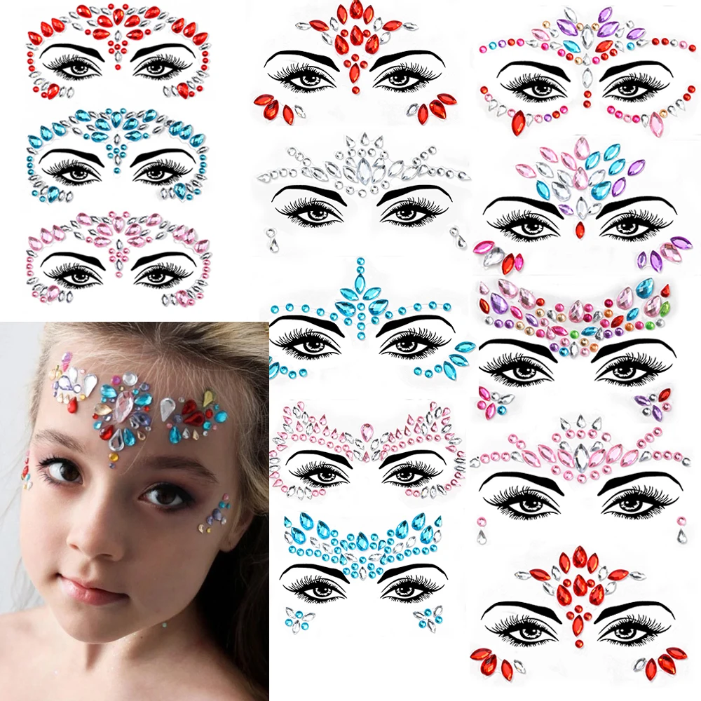 3D Crystal Rhinestone Face Tattoo Stickers - Girls Party Face Decorations with Diamond Temporary Tattoo Masquerade Face Sticker
3D Crystal Rhinestone Face Tattoo Stickers - Girls Party Face Decorations with Diamond Temporary Tattoo Masquerade Face Sticker