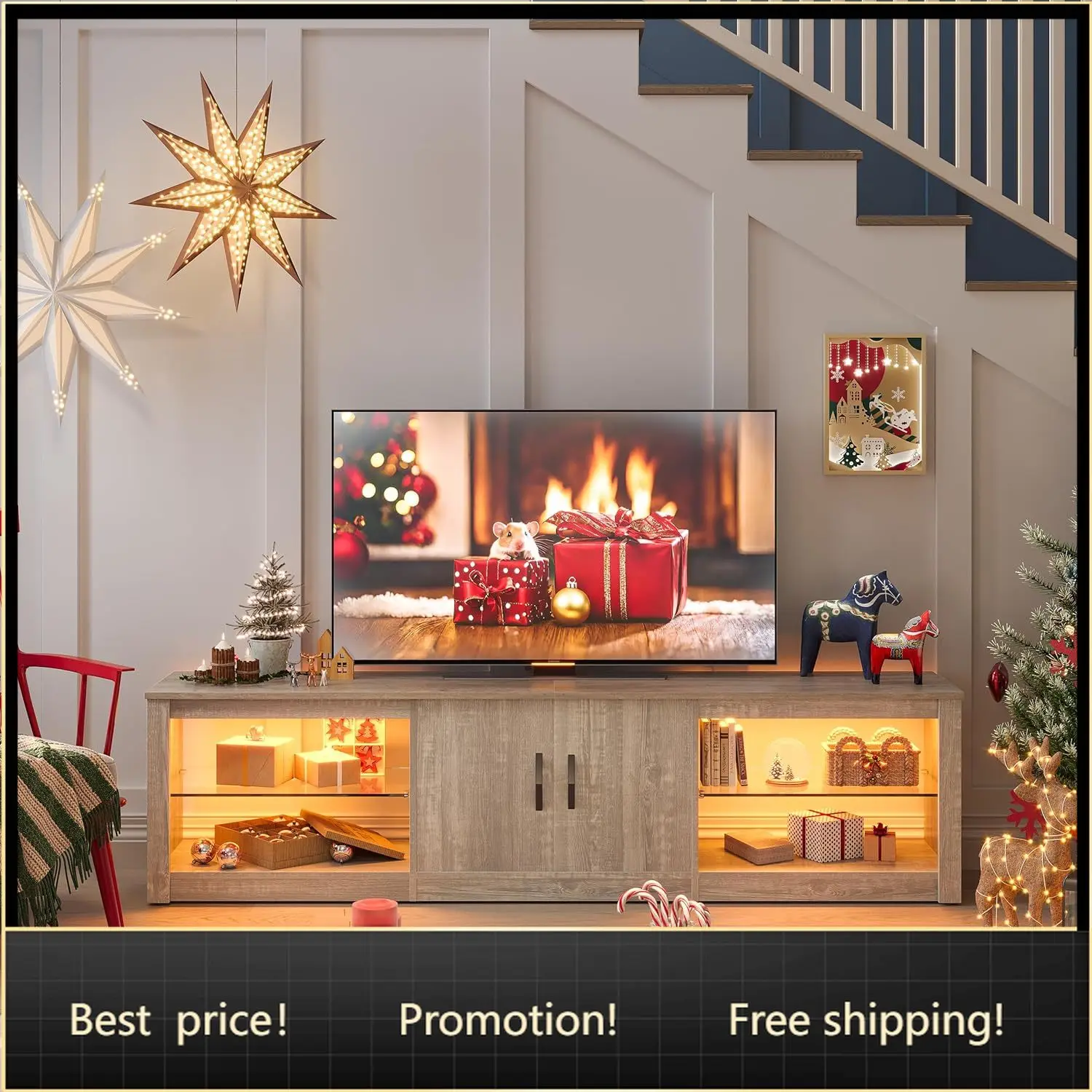 70 Inch Led TV Stand for 75 Inch TV Large Entertainment Center Gaming with Adjustable Glass Shelves Two Cabinets Modern TV Conso
70 Inch Led TV Stand for 75 Inch TV Large Entertainment Center Gaming with Adjustable Glass Shelves Two Cabinets Modern TV Conso