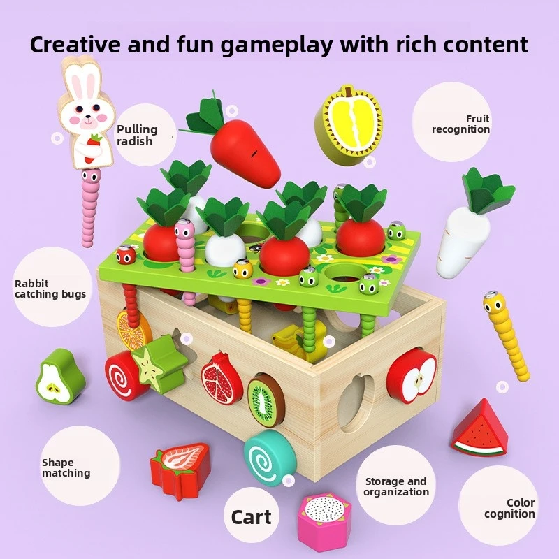 1-3 Year Old Kids Educational Farm Toy Pull-Radish Shape MatchBuilding Blocks Montessori Intelligence Vehicle for Early Learning
1-3 Year Old Kids Educational Farm Toy Pull-Radish Shape MatchBuilding Blocks Montessori Intelligence Vehicle for Early Learning