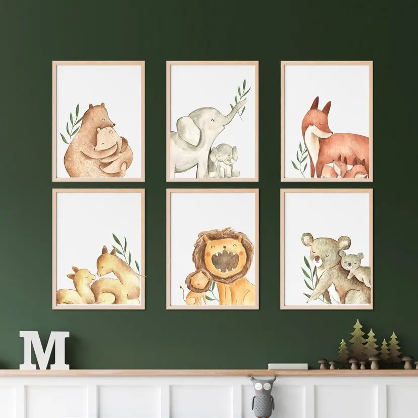 Lion Elephant Bear Fox Mother And Baby Nursery Wall Art Canvas Painting Nordic Posters And Prints Wall Pictures Kids Room Decor
Lion Elephant Bear Fox Mother And Baby Nursery Wall Art Canvas Painting Nordic Posters And Prints Wall Pictures Kids Room Decor