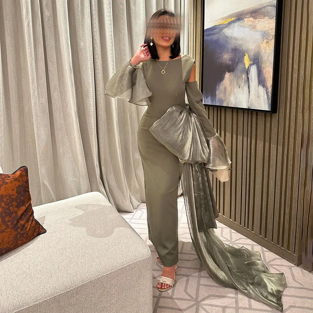 Verngo O Neck Prom Gown Long Puff Sleves A Line Evening Dress Saudi Arabic Party Dress Bow Long Evening Dress
Verngo O Neck Prom Gown Long Puff Sleves A Line Evening Dress Saudi Arabic Party Dress Bow Long Evening Dress
