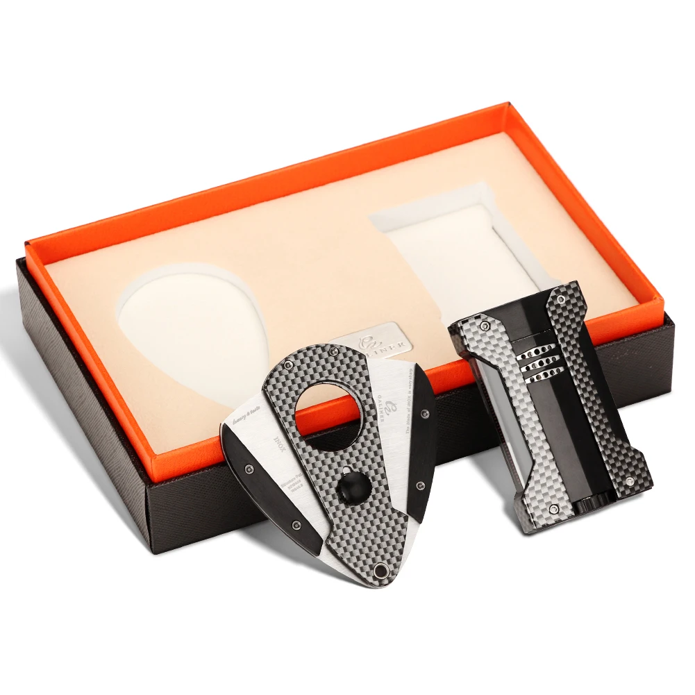 Galiner Cigarette Cigar Lighter Cutter Set Tobacco Windproof Torch 1 Jet Lighter Metal Cigar Cutter Knife Cutting Tool
Galiner Cigarette Cigar Lighter Cutter Set Tobacco Windproof Torch 1 Jet Lighter Metal Cigar Cutter Knife Cutting Tool