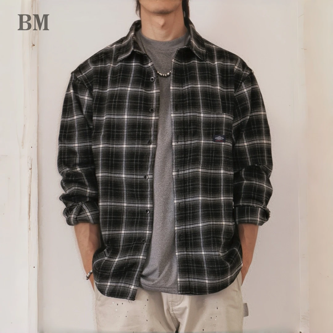 American Vintage Flannel Brushed Plaid Shirt Mens Loose Fit Long Sleeve Casual Spring Fall Classic Premium Coat Fashion Tops
American Vintage Flannel Brushed Plaid Shirt Mens Loose Fit Long Sleeve Casual Spring Fall Classic Premium Coat Fashion Tops
