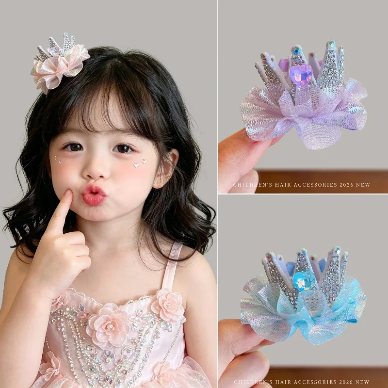 New Rhinestone Princess Crown Hair Clips Iridescent Tulle Bow No Hurt Hair Barrettes for Baby Girls Toddler Birthday Party
New Rhinestone Princess Crown Hair Clips Iridescent Tulle Bow No Hurt Hair Barrettes for Baby Girls Toddler Birthday Party