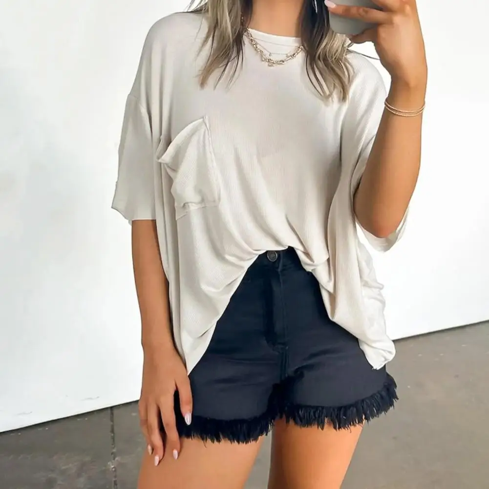 Women Shirt Women Top Stylish Women's Summer T-shirt Collection Round Neck Short Sleeve Tops Patch Pocket Tee Shirt Soft for A
Women Shirt Women Top Stylish Women's Summer T-shirt Collection Round Neck Short Sleeve Tops Patch Pocket Tee Shirt Soft for A