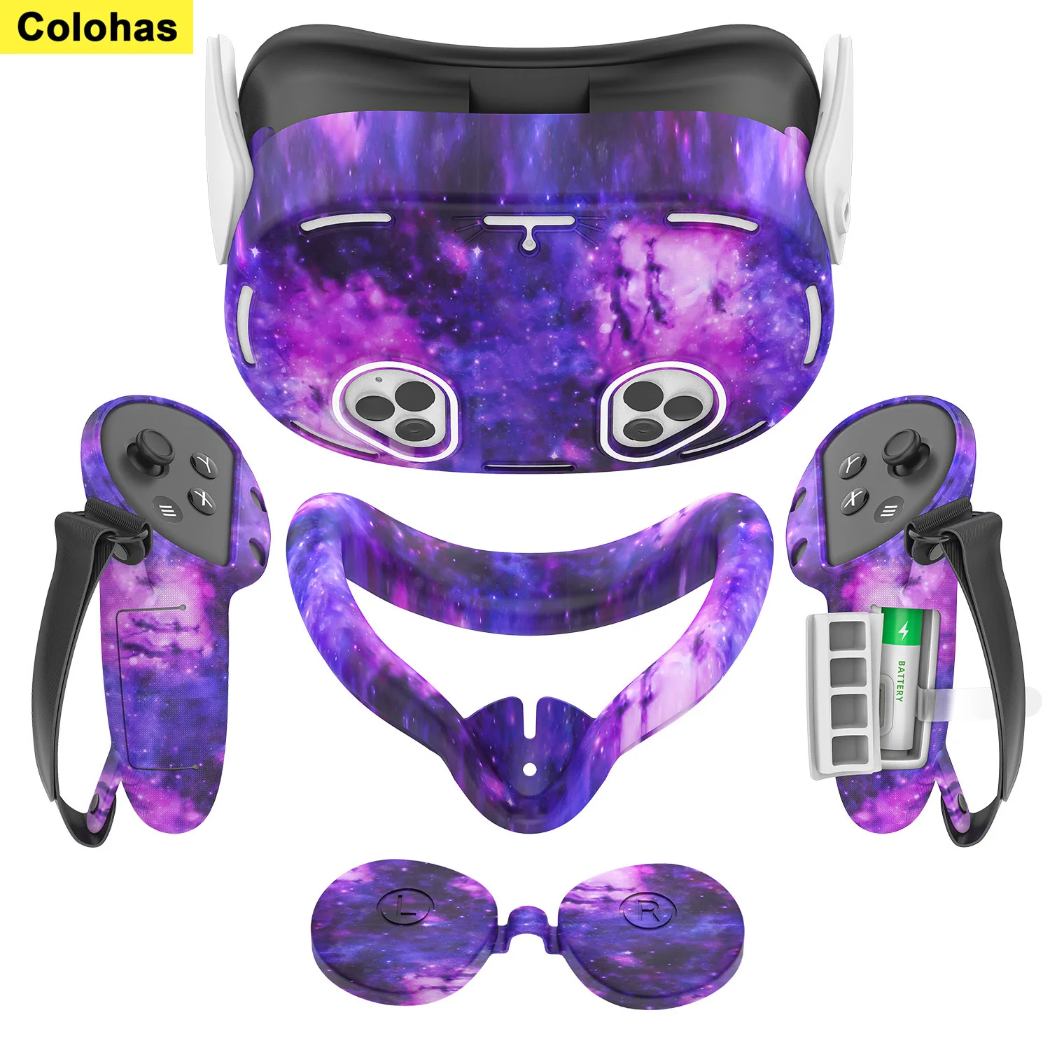 Colohas Silicone Cover Set for Meta Quest 3S VR Headset Controller Grip Protective Cover Face Case Eye Mask VR 3S Accessories
Colohas Silicone Cover Set for Meta Quest 3S VR Headset Controller Grip Protective Cover Face Case Eye Mask VR 3S Accessories