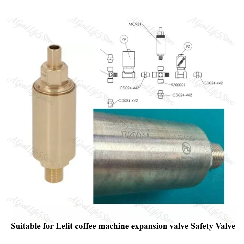 Suitable for Lelit Coffee Machine MC931 Expansion Valve 1720034Albertinari Safety Valve 12bar Valve
Suitable for Lelit Coffee Machine MC931 Expansion Valve 1720034Albertinari Safety Valve 12bar Valve