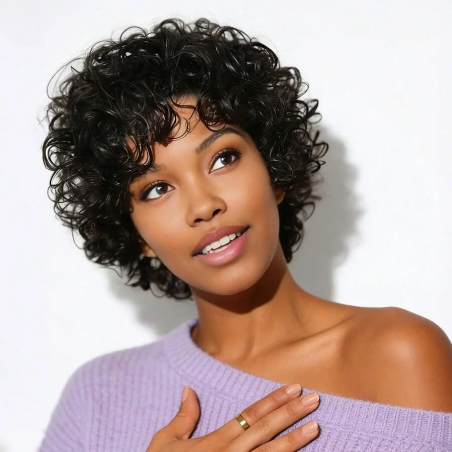Curly Pixie Cut Wig for Women Full Human Hair Machine Made Wigs Natural Looking Short Hair Styles for Various Face Shapes
Curly Pixie Cut Wig for Women Full Human Hair Machine Made Wigs Natural Looking Short Hair Styles for Various Face Shapes