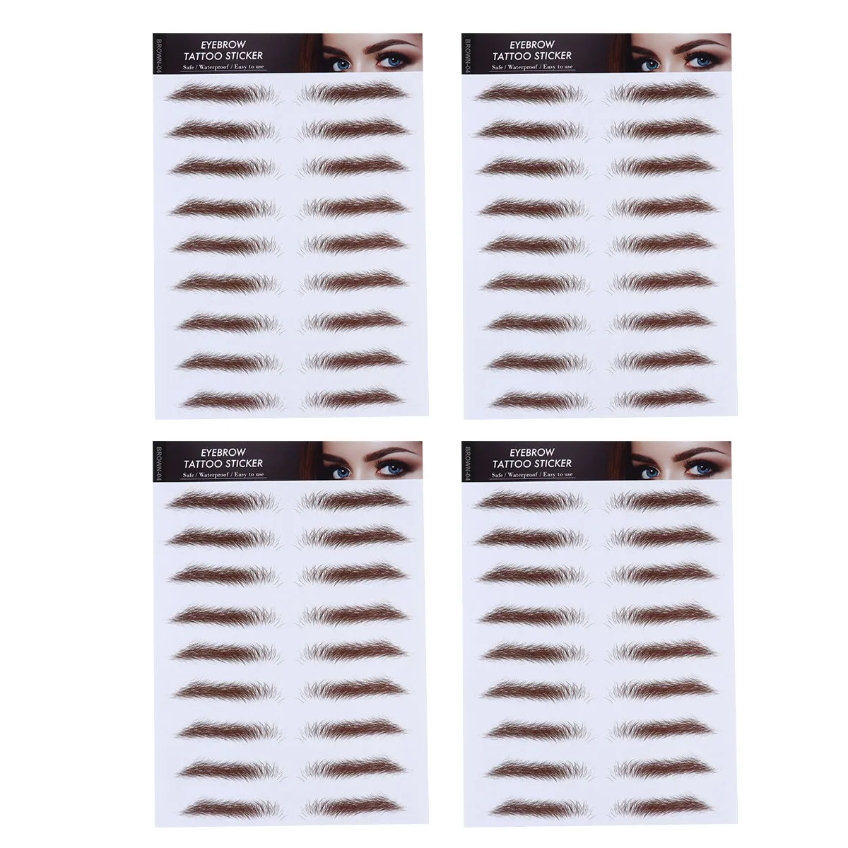 4Pcs Eyebrow Tattoo Stickers Waterproof 6D Hair-Like False Eyebrows Grooming Stickers Reusable Natural Look for Women Face Shape
4Pcs Eyebrow Tattoo Stickers Waterproof 6D Hair-Like False Eyebrows Grooming Stickers Reusable Natural Look for Women Face Shape