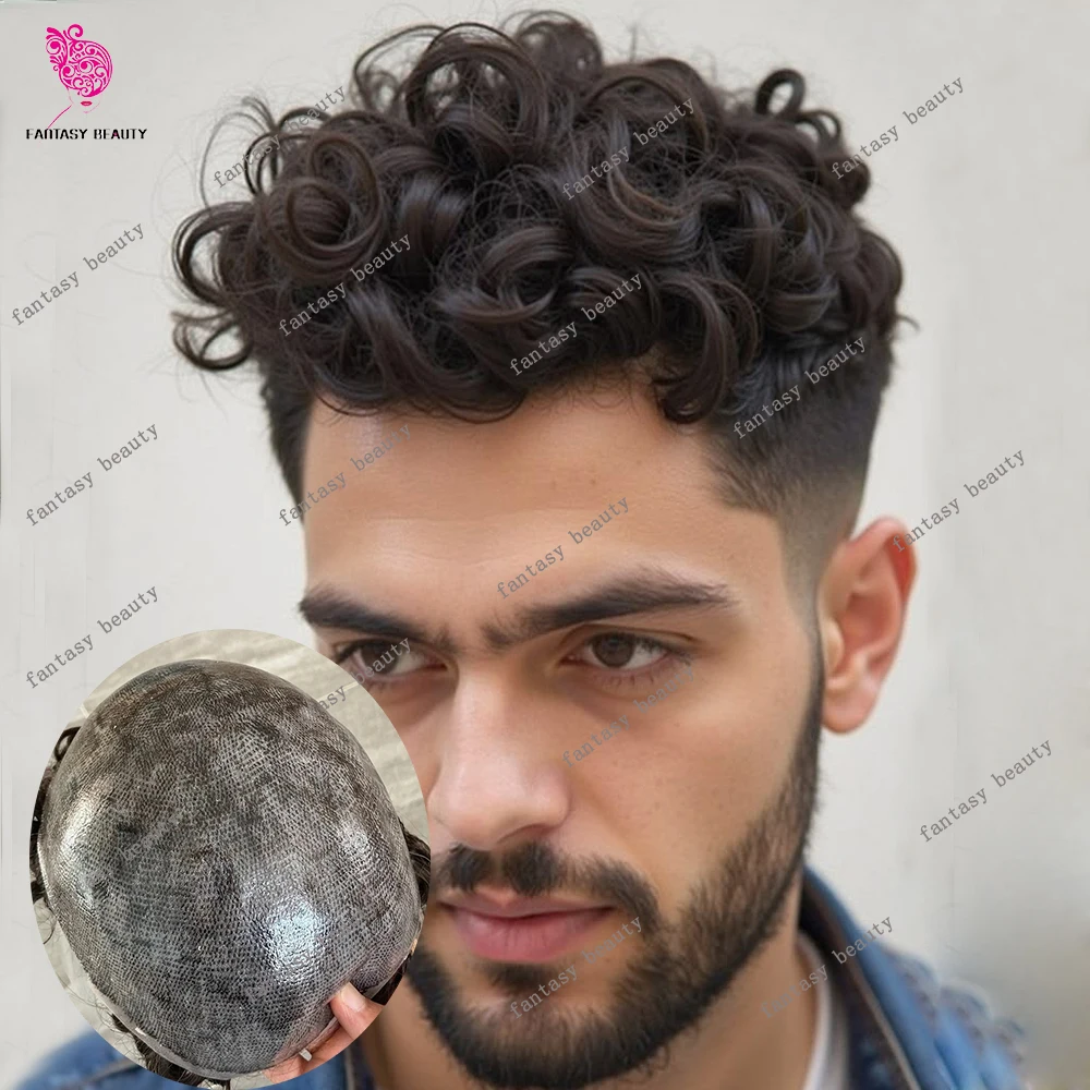 Super Durable Managable Full PU#1b #1 Jet Black Men's Toupee 25mm Curly Natural Hairline Brown Grey Human Hair Prosthesis Capill
Super Durable Managable Full PU#1b #1 Jet Black Men's Toupee 25mm Curly Natural Hairline Brown Grey Human Hair Prosthesis Capill