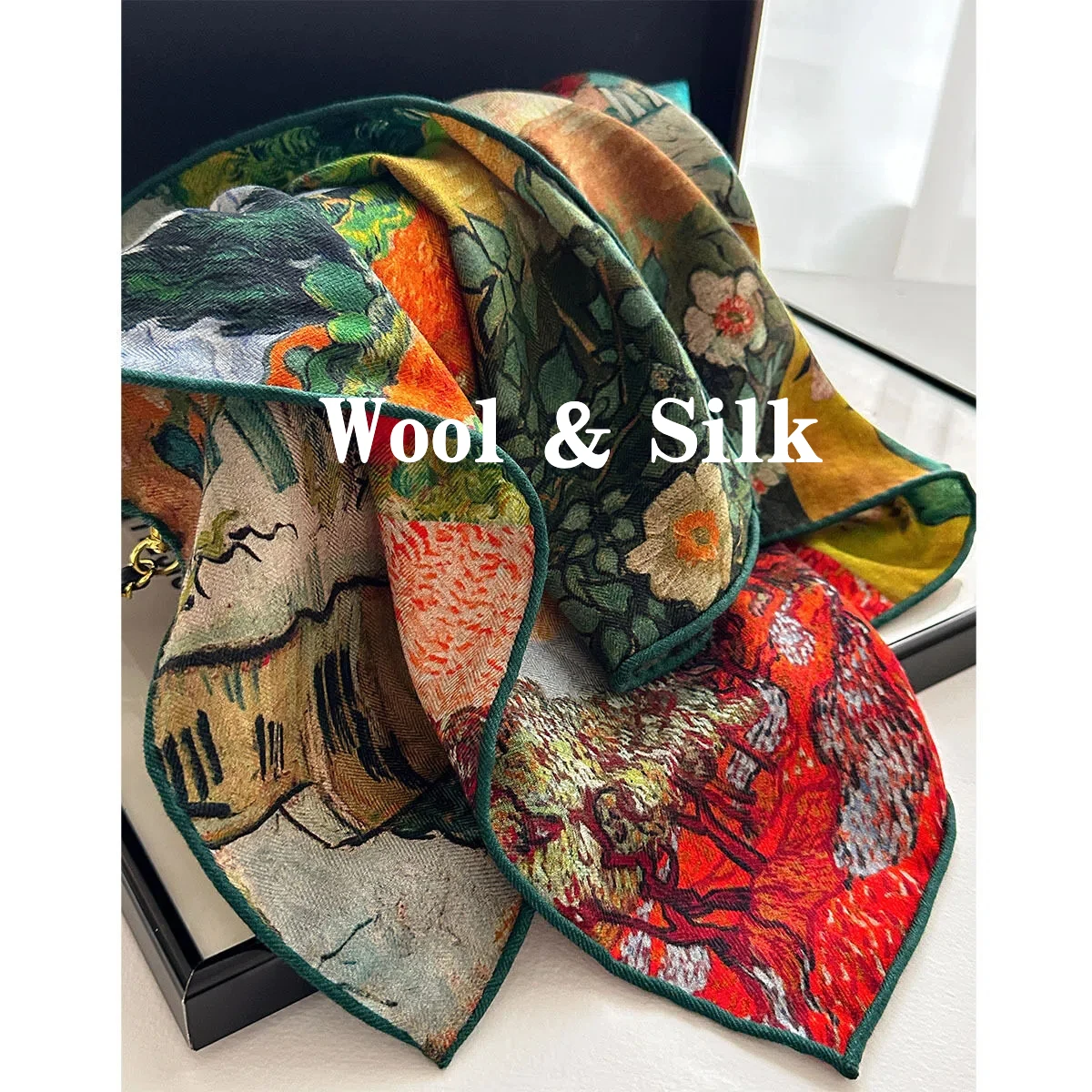 82% Wool 18% Real Silk Scarf for Women Wraps Vintage Oil Painting Print Square Scarf Women's Warm Scarf Ladies Accessories
82% Wool 18% Real Silk Scarf for Women Wraps Vintage Oil Painting Print Square Scarf Women's Warm Scarf Ladies Accessories