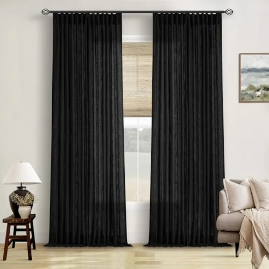 Semi Sheer Curtains 90 Inch Long for Living Room Bedroom Light Filtering Textured Burlap Pinch Pleated Curtains 90 Length Hooks
Semi Sheer Curtains 90 Inch Long for Living Room Bedroom Light Filtering Textured Burlap Pinch Pleated Curtains 90 Length Hooks