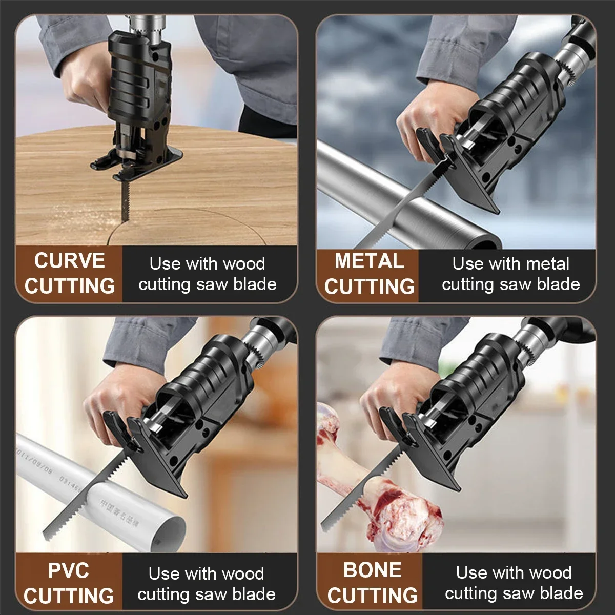 Electric Drill Modified Electric Saw Reciprocating Saw Power Drill to Jig Saw Converter Woodworking Cutting Tool
Electric Drill Modified Electric Saw Reciprocating Saw Power Drill to Jig Saw Converter Woodworking Cutting Tool