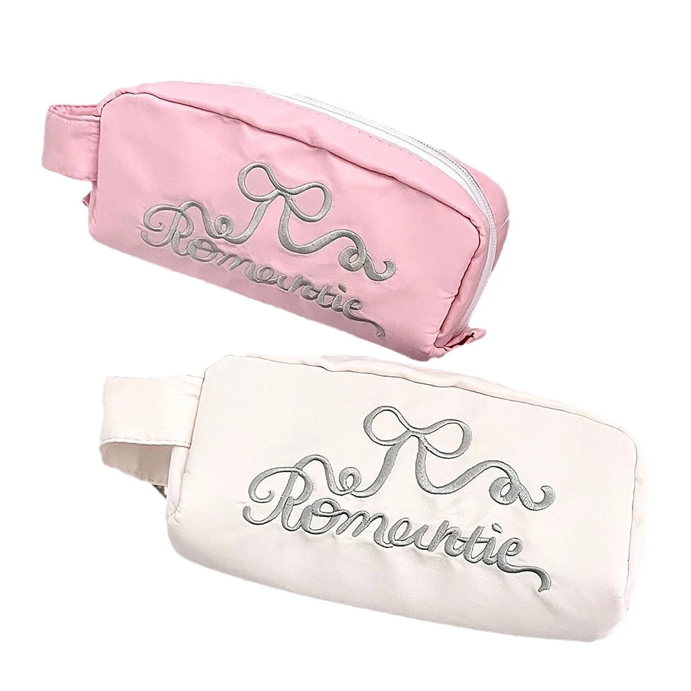 Stationery Storage Bag Cute Pencil Case Pen Bag Embroidered Bow Makeup Bag For Travel For Girl Office
Stationery Storage Bag Cute Pencil Case Pen Bag Embroidered Bow Makeup Bag For Travel For Girl Office