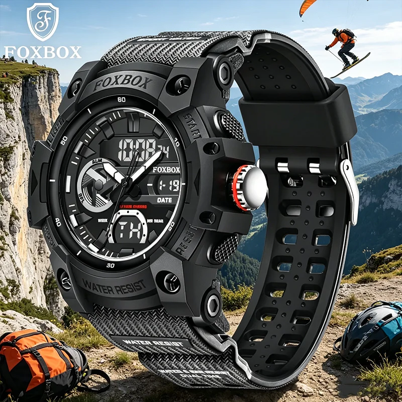 FOXBOX New Electronics Men's Watches LED Digital Date Watch Dual Display Waterproof Luminous Quartz Men Watch Relogio Masculino
FOXBOX New Electronics Men's Watches LED Digital Date Watch Dual Display Waterproof Luminous Quartz Men Watch Relogio Masculino