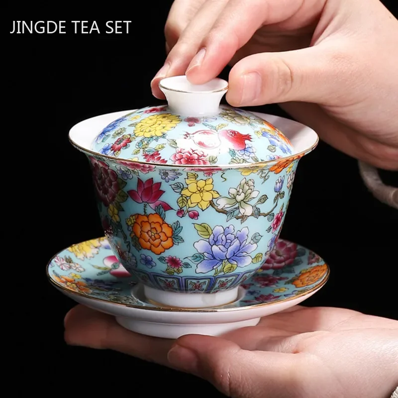 Китайская традиционная керамика Gaiwan эмалированная цветная чаша для чая прокелин Бытовая чашка с крышкой чайная чашка чайник принадлежности для чая 180 мл
Китайская традиционная керамика Gaiwan эмалированная цветная чаша для чая прокелин Бытовая чашка с крышкой чайная чашка чайник принадлежности для чая 180 мл