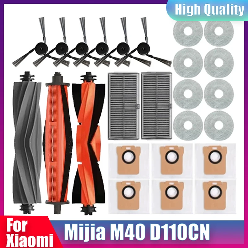 For Xiaomi Mijia M40 D110CN Robot Vacuum Spare Parts Consumables Main Side Brush Hepa Filter Mop Cloth Dust Bag Accessories
For Xiaomi Mijia M40 D110CN Robot Vacuum Spare Parts Consumables Main Side Brush Hepa Filter Mop Cloth Dust Bag Accessories