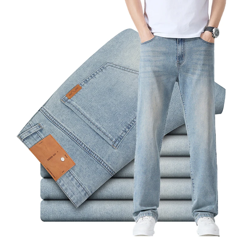 Ultrathin Breathable Men's Casual Jeans Summer Soft Straight Loose Business Trousers Male Blue Fashion Denim Pants
Ultrathin Breathable Men's Casual Jeans Summer Soft Straight Loose Business Trousers Male Blue Fashion Denim Pants