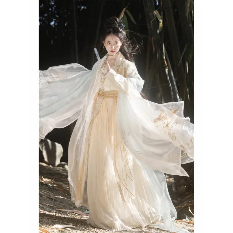 Song Dynasty Hanfu - Women's Golden Feather Embroidered Ruqun Set - Elegant Fairy Style Wide Sleeve Spring Summer New Collection
Song Dynasty Hanfu - Women's Golden Feather Embroidered Ruqun Set - Elegant Fairy Style Wide Sleeve Spring Summer New Collection
