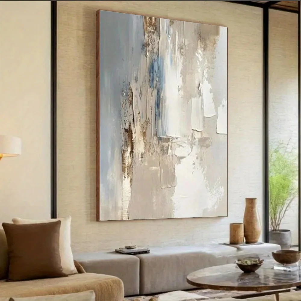 Large Original Beige Blue Abstract Handmade Canvas Painting Gray Minimalist Art White Wall Art Textured Painting Home Decoratio
Large Original Beige Blue Abstract Handmade Canvas Painting Gray Minimalist Art White Wall Art Textured Painting Home Decoratio