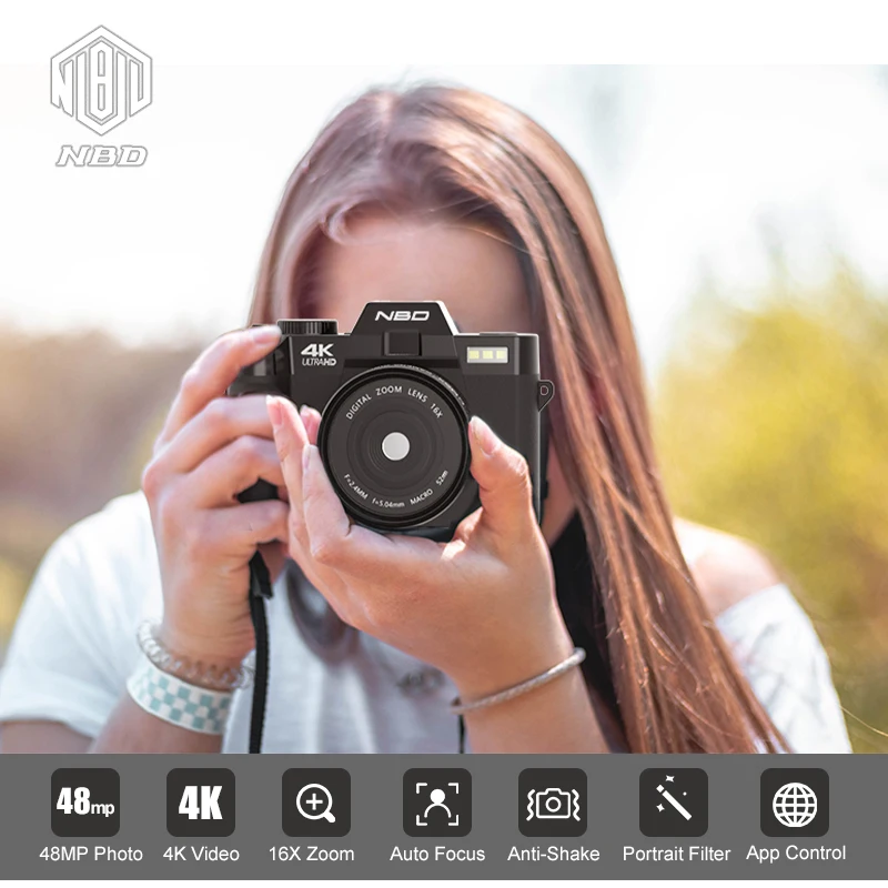 NBD 48MP&4K Digital Camera Photography Video/Vlog Camera App Control 60FPS AF Travel Camera for Photography Beginners Gift
NBD 48MP&4K Digital Camera Photography Video/Vlog Camera App Control 60FPS AF Travel Camera for Photography Beginners Gift