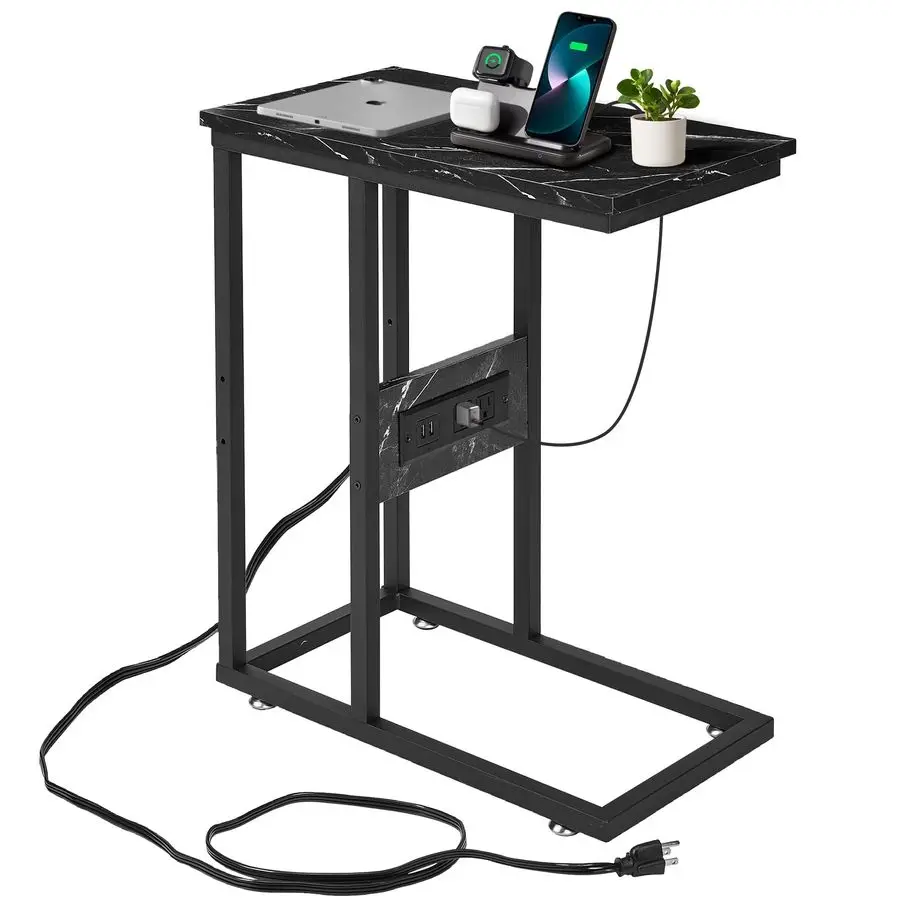 Приставной столик C-образной формы с зарядной станцией, 2 USB-портами и розетками для гостиной, спальни, с регулируемыми ножками для дивана
Приставной столик C-образной формы с зарядной станцией, 2 USB-портами и розетками для гостиной, спальни, с регулируемыми ножками для дивана