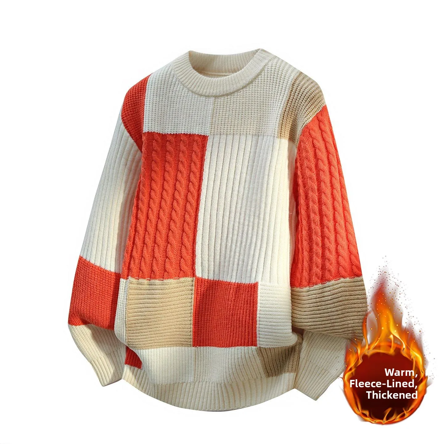 Мужской вязаный свитер Thiened Fce в стиле пэчворк, свободный, повседневный, с круглым вырезом, теплый, зимний, с длинными рукавами, базовый, комфортный
Мужской вязаный свитер Thiened Fce в стиле пэчворк, свободный, повседневный, с круглым вырезом, теплый, зимний, с длинными рукавами, базовый, комфортный