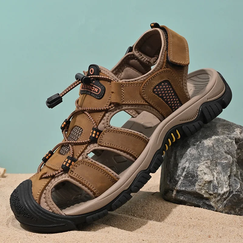 Brown genuine leather & mesh leisure sandals man 2025 outdoor casual beach sandal mens light high quality wading shoes Flats
Brown genuine leather & mesh leisure sandals man 2025 outdoor casual beach sandal mens light high quality wading shoes Flats