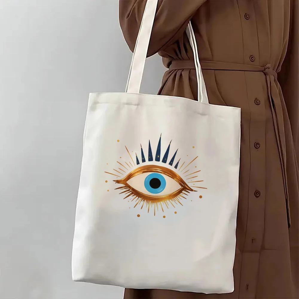 Vintage Greek Evil Eye Canvas Shoulder Tote Bag Nazar Print Shopping Handbag Reusable Grocery Book Bags for Bohemian Girl
Vintage Greek Evil Eye Canvas Shoulder Tote Bag Nazar Print Shopping Handbag Reusable Grocery Book Bags for Bohemian Girl