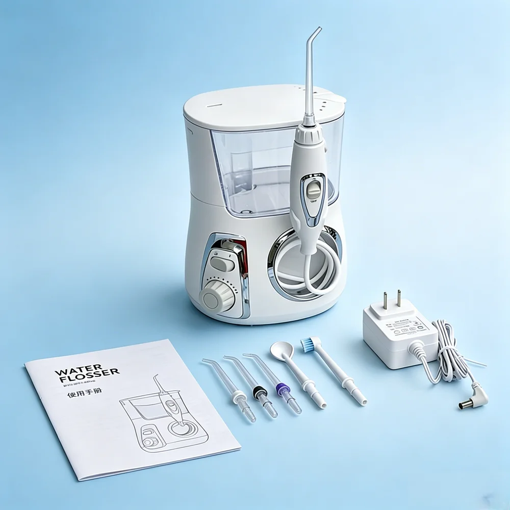 Professional Electric Desktop Dental Irrigator Water Flosser 5 Nozzles 10 Modes 800ML Tank Home Oral Spa Fresh Breath
Professional Electric Desktop Dental Irrigator Water Flosser 5 Nozzles 10 Modes 800ML Tank Home Oral Spa Fresh Breath