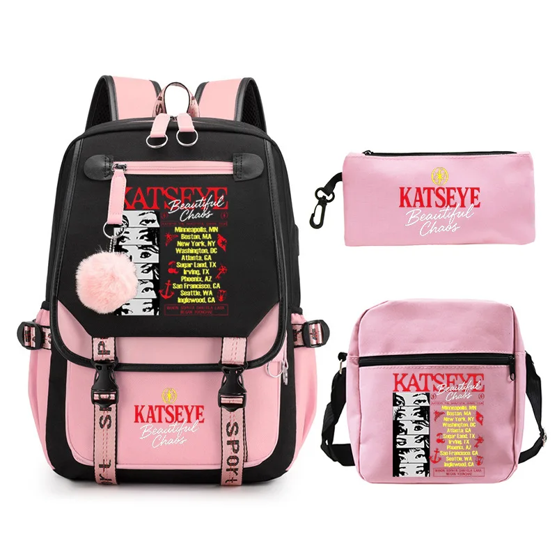 3pcs Kpop KATSEYE Backpack Set Teenager School Bags Fashion Women Travel Bagpack Large Capacity School Bag for Student Girls
3pcs Kpop KATSEYE Backpack Set Teenager School Bags Fashion Women Travel Bagpack Large Capacity School Bag for Student Girls