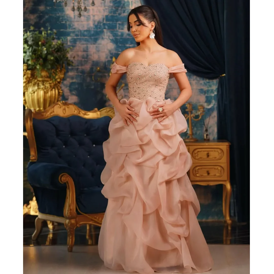 Романтические розовые вечерние платья с открытыми плечами и стразами длиной до пола, платье для выпускного вечера, свадебное платье по индивидуальному заказу, Vestidos
Романтические розовые вечерние платья с открытыми плечами и стразами длиной до пола, платье для выпускного вечера, свадебное платье по индивидуальному заказу, Vestidos