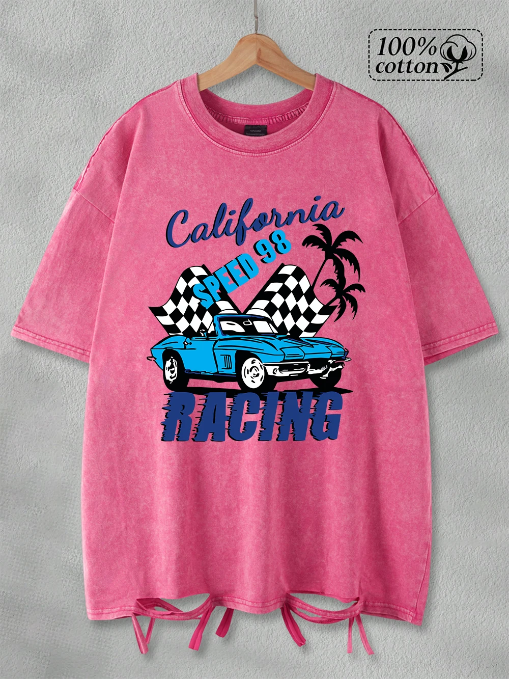 Cotton Washed T-Shirt Women Oversize California Speed 98 Racing Printing T Shirt O-Neck Distressed Holes Tops Summer Clothes
Cotton Washed T-Shirt Women Oversize California Speed 98 Racing Printing T Shirt O-Neck Distressed Holes Tops Summer Clothes