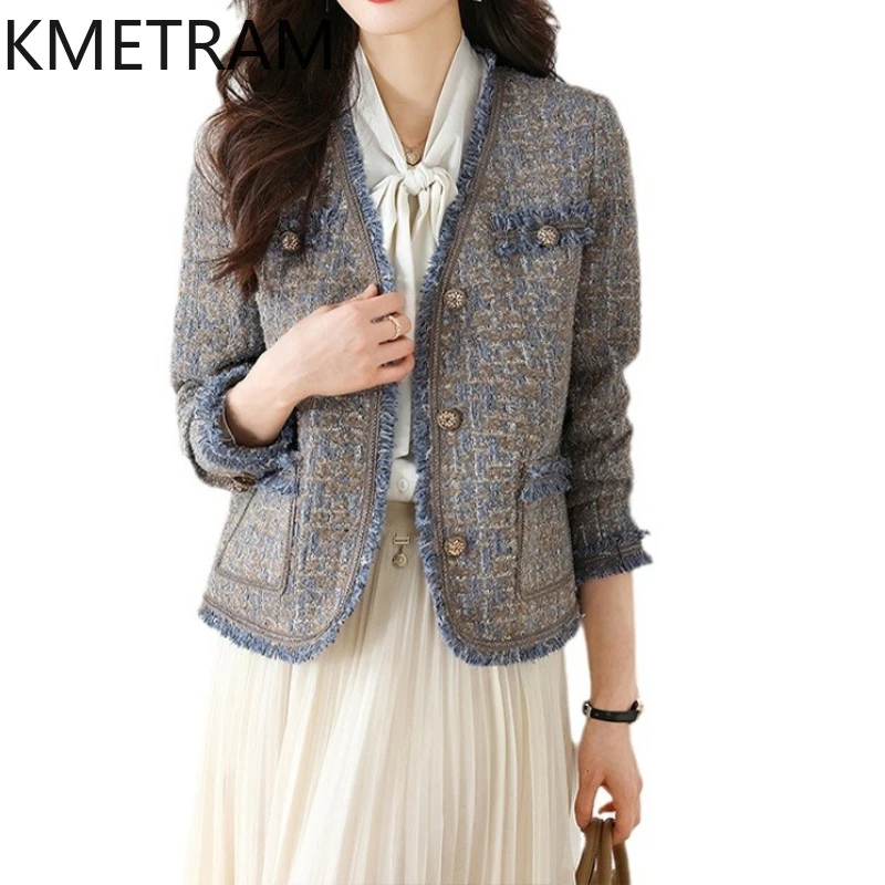 KMETRAM Natural Wool Tweed Jackets O-Neck Jacket High Quality New in Outerwear Fall Clothes Women 2024 Chaquetas Para Mujer
KMETRAM Natural Wool Tweed Jackets O-Neck Jacket High Quality New in Outerwear Fall Clothes Women 2024 Chaquetas Para Mujer
