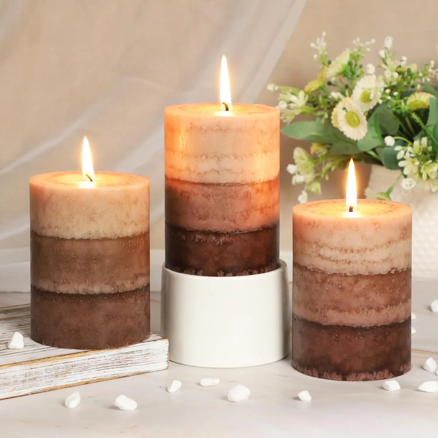 Coffee Pillar Candles, Aromatherapy Scented Candles, 35+ Hours Burn Long Lasting, Set of 3 Tall 3x4
Coffee Pillar Candles, Aromatherapy Scented Candles, 35+ Hours Burn Long Lasting, Set of 3 Tall 3x4