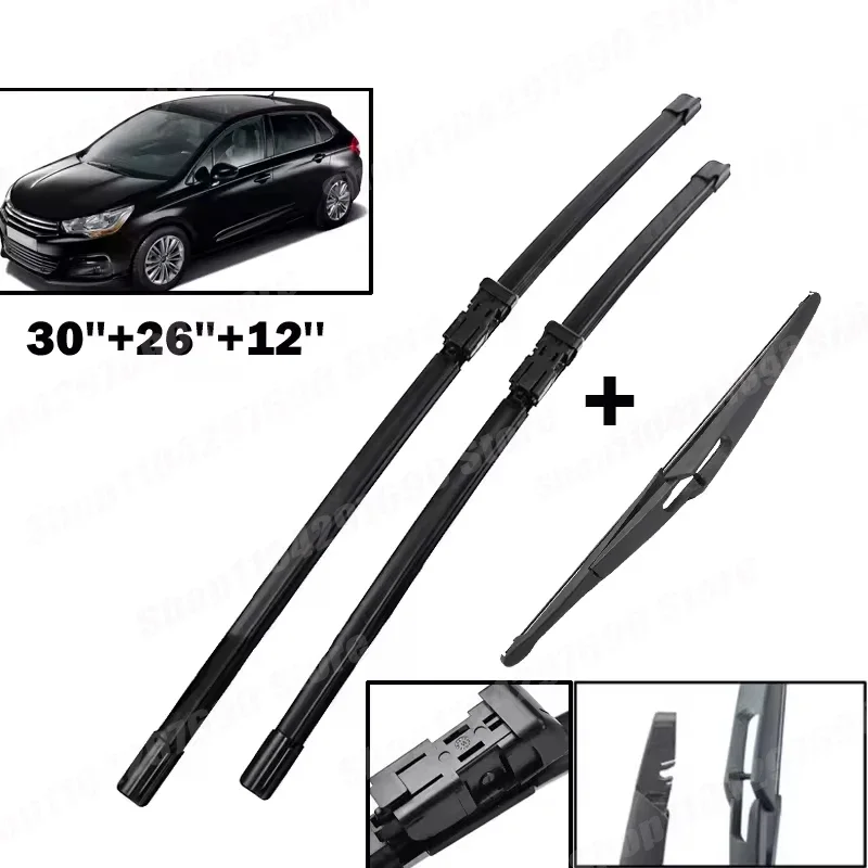 Wiper Front & Rear Wiper Blades Set For Citroen C4 Hatchback 2010 - 2020 Windshield Windscreen Window 30"+26"+12"
Wiper Front & Rear Wiper Blades Set For Citroen C4 Hatchback 2010 - 2020 Windshield Windscreen Window 30"+26"+12"