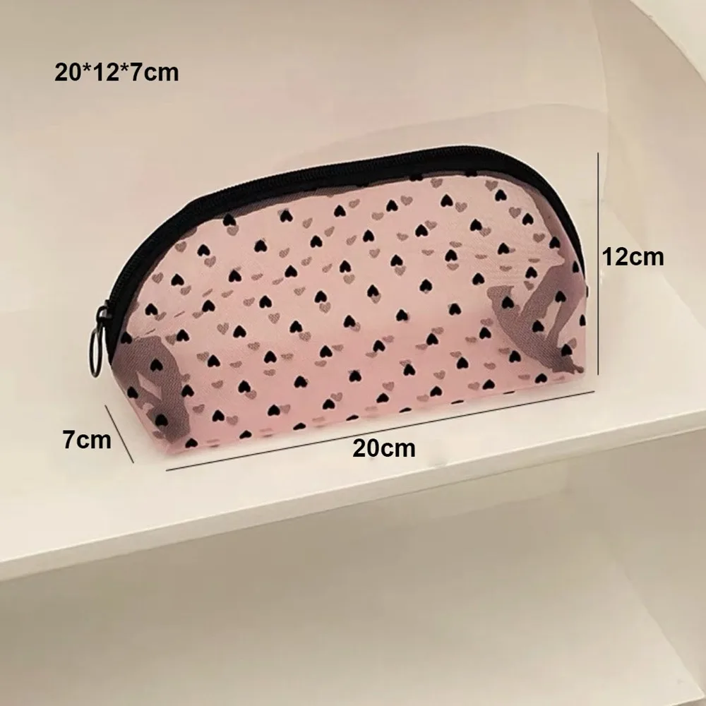 Heart Transparent Mesh Makeup Bag Multifunction Black/Pink Women Cosmetic Storage Pouch Portable Lipstick Organizer Bags
Heart Transparent Mesh Makeup Bag Multifunction Black/Pink Women Cosmetic Storage Pouch Portable Lipstick Organizer Bags