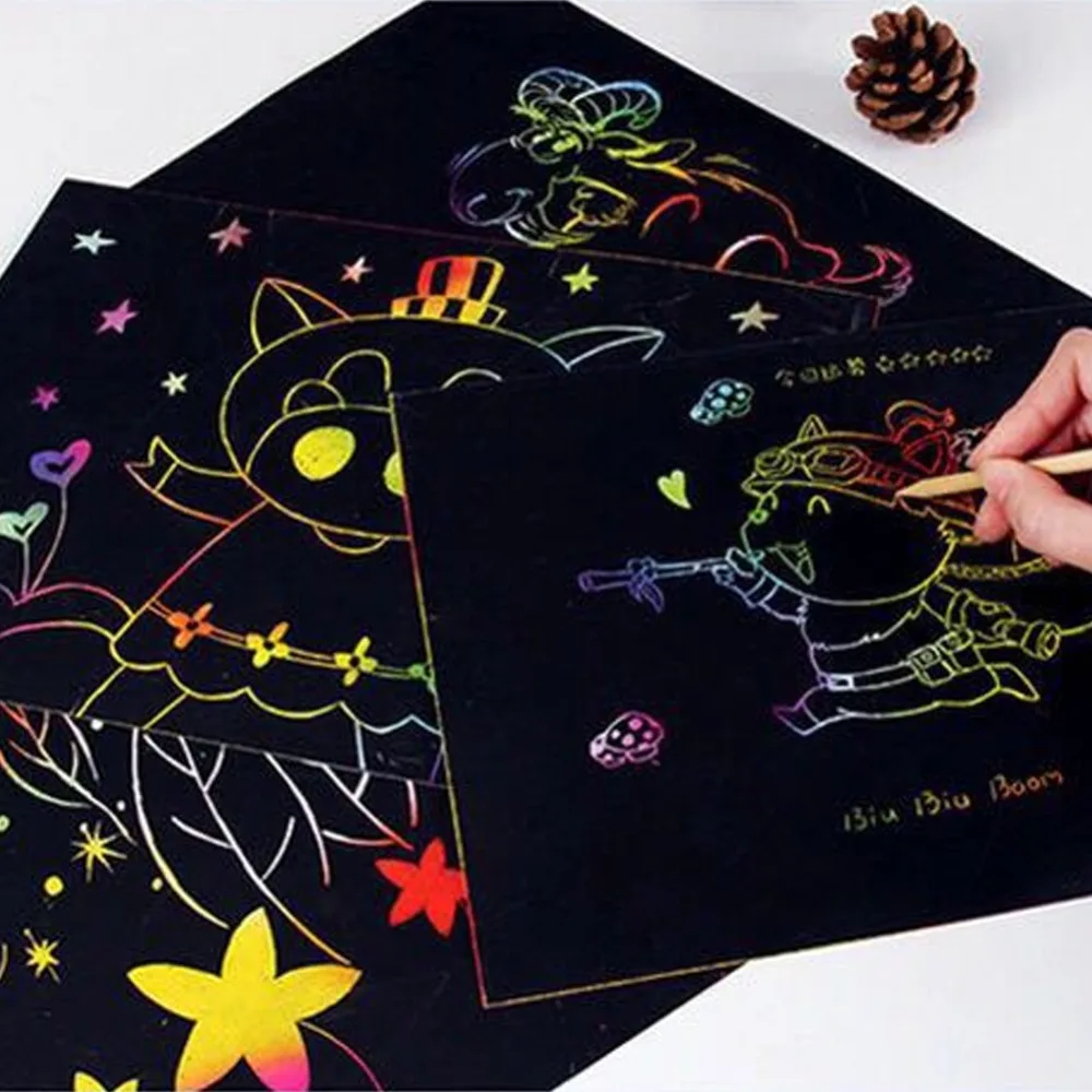 3PCS Coil bound Scratch Art Notebook Vivid color base Portable layout Doodle Notepad Dual purpose use Thickened paper
3PCS Coil bound Scratch Art Notebook Vivid color base Portable layout Doodle Notepad Dual purpose use Thickened paper
