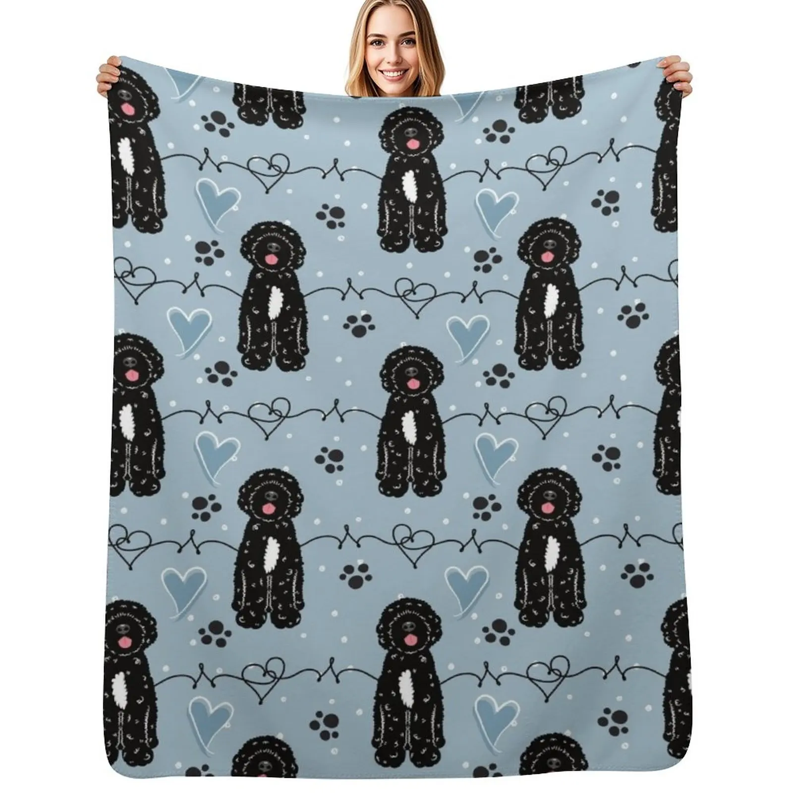Love Black White Portuguese Water Dog Throw Blanket Decorative Soft Throw Blanket for Couch Sofa
Love Black White Portuguese Water Dog Throw Blanket Decorative Soft Throw Blanket for Couch Sofa