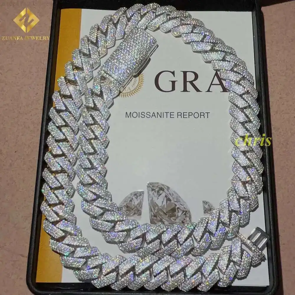 Fast Delivery 15mm 4 Rows Stone Vvs Moissanite Iced Out Diamond 925 Cuban Link Chain
Fast Delivery 15mm 4 Rows Stone Vvs Moissanite Iced Out Diamond 925 Cuban Link Chain