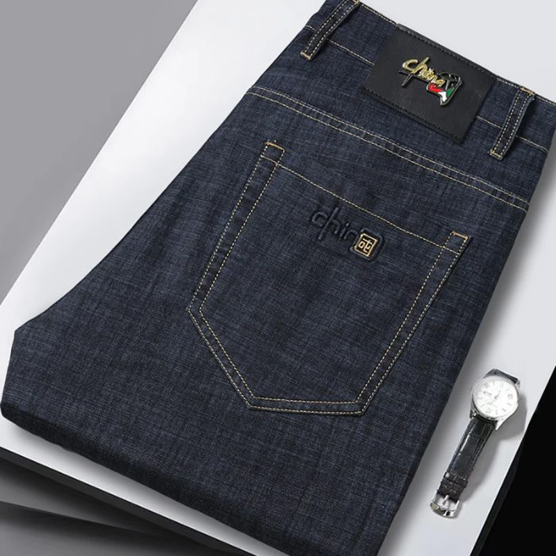 Men Summer Thin Daily Streetwear Versatile Jeans Loose Straight Breathable Denim Pants Male Classic Black Blue Trousers
Men Summer Thin Daily Streetwear Versatile Jeans Loose Straight Breathable Denim Pants Male Classic Black Blue Trousers