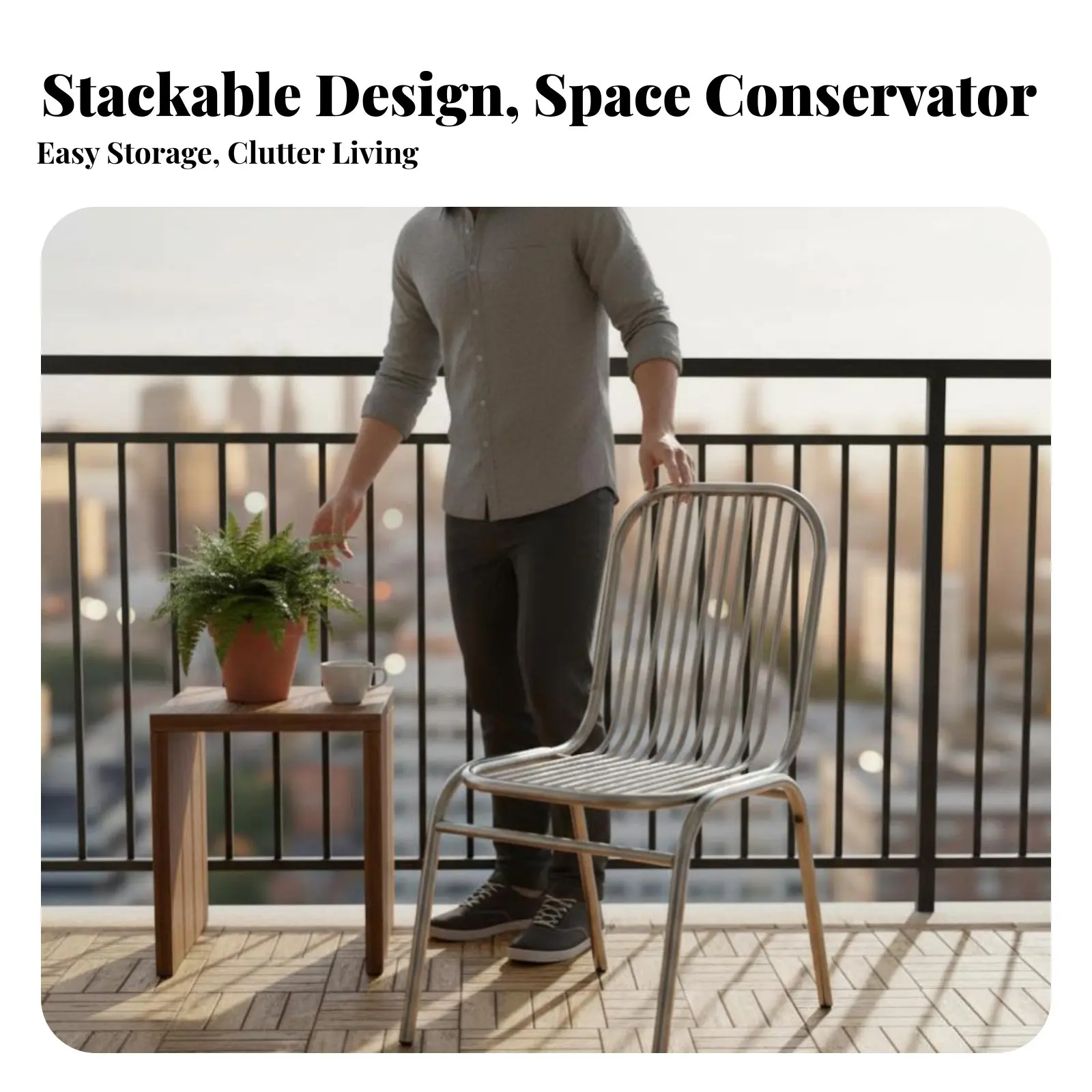 Дизайнерский стул с боковой спинкой, штабелируемый, с металлическим каркасом, современный дизайн, легко чистится, для дома, балкона, патио
Дизайнерский стул с боковой спинкой, штабелируемый, с металлическим каркасом, современный дизайн, легко чистится, для дома, балкона, патио