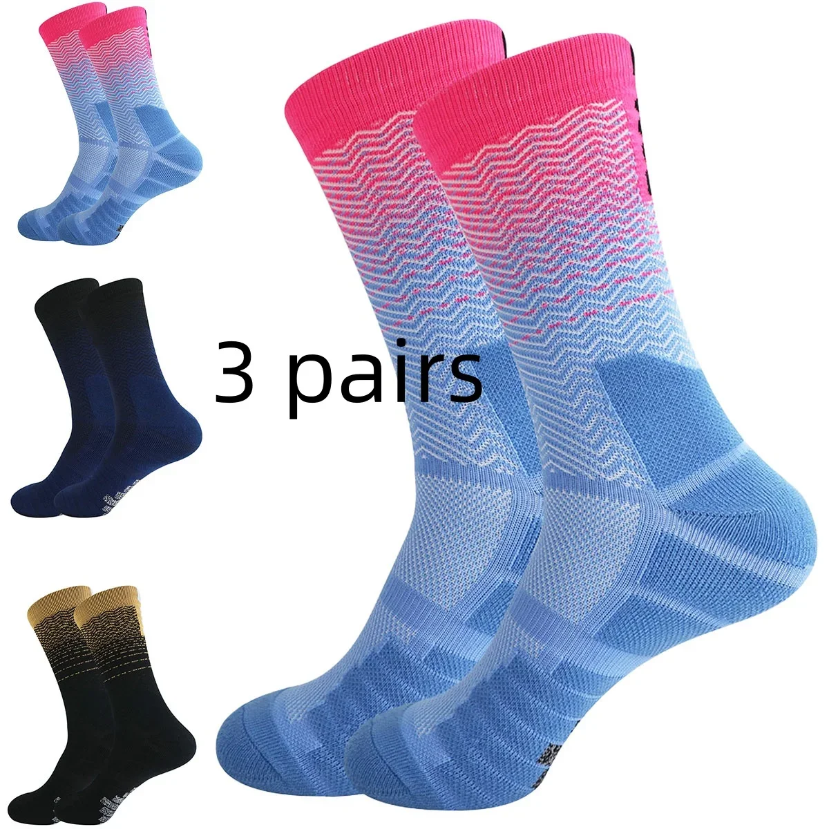 3 Pairs Gradient Running Socks Towel Bottom Shock Absorption Non-slip Anti-Blister Breath Football Sports Cushion Socks
3 Pairs Gradient Running Socks Towel Bottom Shock Absorption Non-slip Anti-Blister Breath Football Sports Cushion Socks