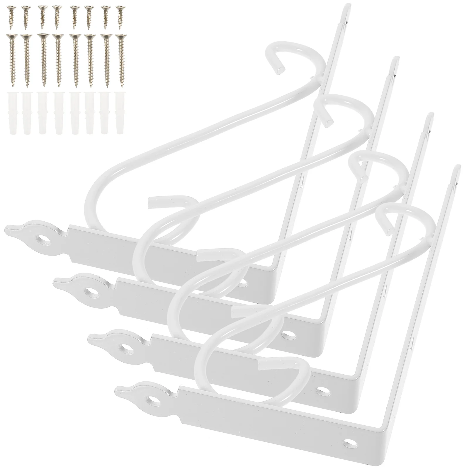 4Pcs Wall Mounted Shelf Brackets White 20x20cm Floral Pattern Triangle Iron Support for Bookrack Clapboard Set Up Box Vintage
4Pcs Wall Mounted Shelf Brackets White 20x20cm Floral Pattern Triangle Iron Support for Bookrack Clapboard Set Up Box Vintage