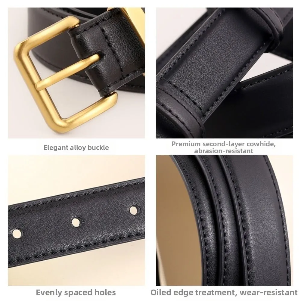 Casual Fashion Leather Belt Solid Color Adjustable Women Belt Metal Buckle Thin Waistband Belt Coat
Casual Fashion Leather Belt Solid Color Adjustable Women Belt Metal Buckle Thin Waistband Belt Coat