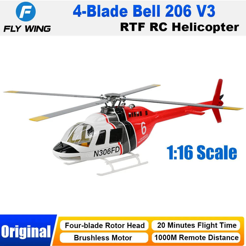 Вертолет Flywing Bell 206 V3 Радиоуправляемый с четырьмя лезвиями, вертолет 1:16 с бесщеточным Мотором, 6CH GPS, летательный аппарат размером 450, RTF Радиоуправляемый вертолет
Вертолет Flywing Bell 206 V3 Радиоуправляемый с четырьмя лезвиями, вертолет 1:16 с бесщеточным Мотором, 6CH GPS, летательный аппарат размером 450, RTF Радиоуправляемый вертолет
