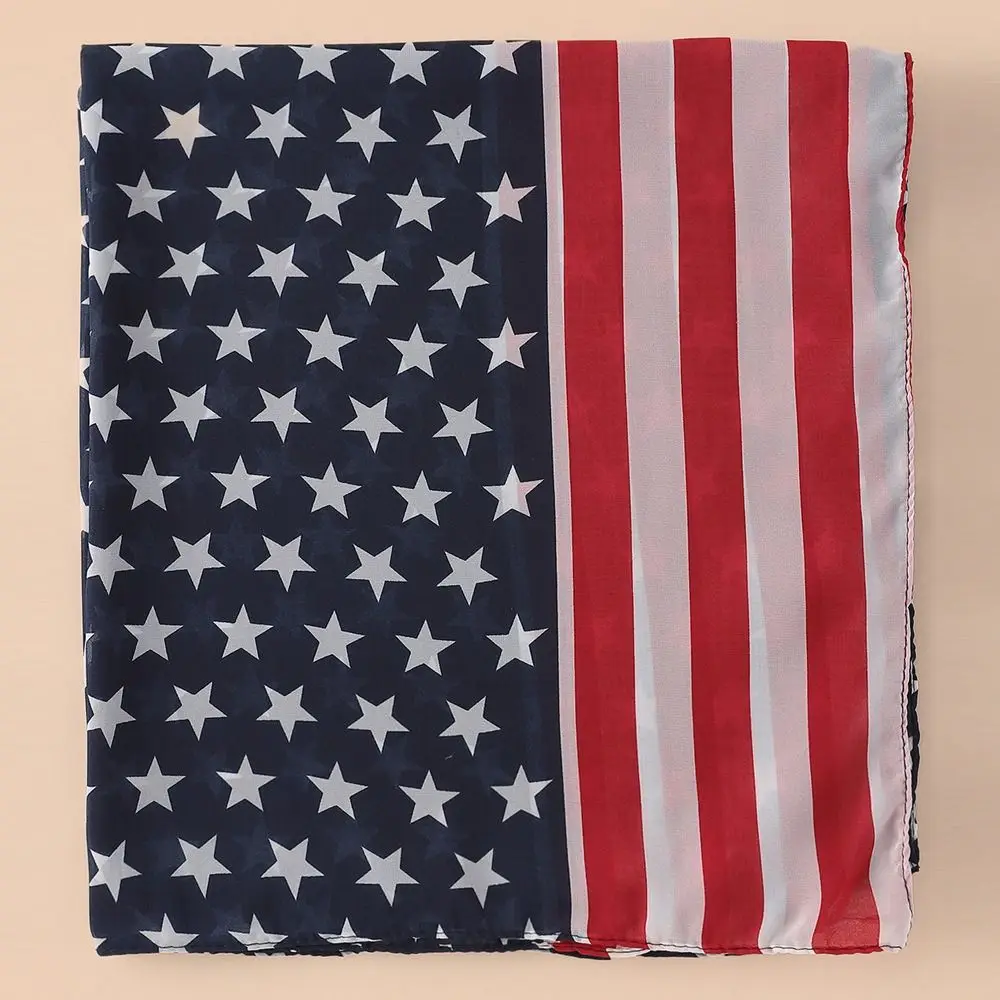 Новый американский шарф с флагом Дня независимости, защита от солнца, ветрозащитный шифоновый шарф, женский шейный шарф с пятиконечной звездой
Новый американский шарф с флагом Дня независимости, защита от солнца, ветрозащитный шифоновый шарф, женский шейный шарф с пятиконечной звездой