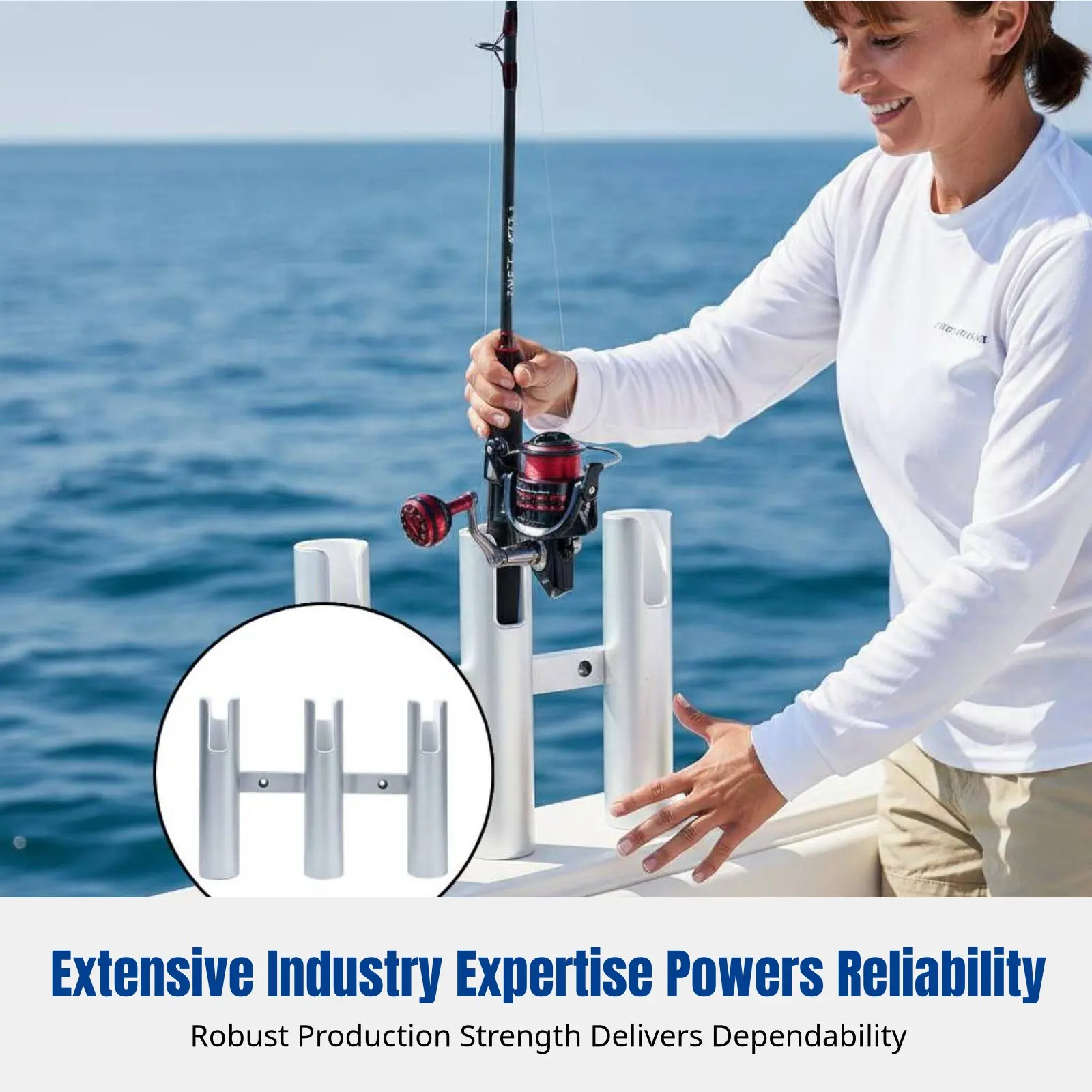 Aluminum Alloy Triple Insert Fishing Rod Holder, Boat Nautical Hardware, Yacht Accessory
Aluminum Alloy Triple Insert Fishing Rod Holder, Boat Nautical Hardware, Yacht Accessory
